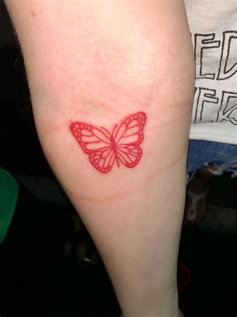 Butterfly Hand Tattoo Red - Butterfly Mania