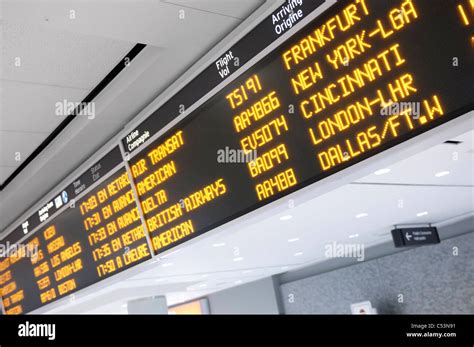 Toronto Pearson International airport arrivals board Stock Photo - Alamy