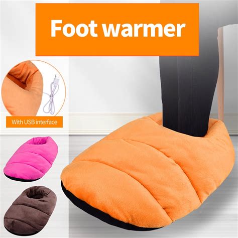 TureClos Winter Foot Warmer USB Electric Heating Warm Shoes Feet Slipper for Indoor Home Travel ...