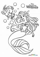 Ariel And Flounder The Little Mermaid Coloring Pages sketch template