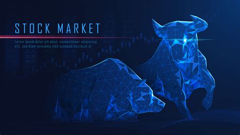 Futuristic Concept Art: Stock Market Trend Bullish vs Bearish