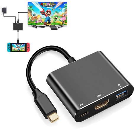 HDMI Adapter for Nintendo Switch, USB-C Charging Cable Switch Hdmi Adapter Support Any Type C ...
