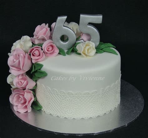 Roses And Lace 65Th Birthday Cake - CakeCentral.com