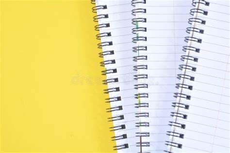 Yellow Spiral Paper Notepads Stock Image - Image of texture, lines ...