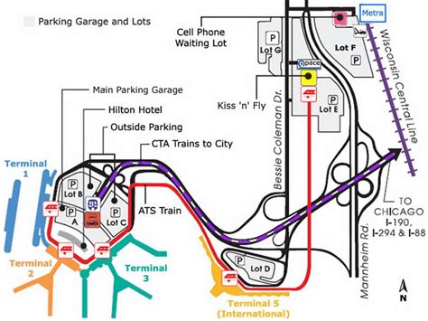 O Hare parking map - Chicago O Hare parking map (United States of America)