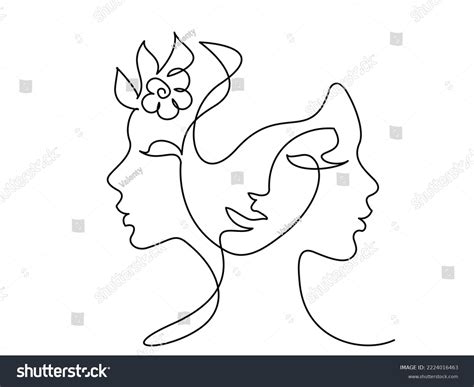 Three Woman Heads Flowers Plant Composition Stock Vector (Royalty Free) 2224016463 | Shutterstock