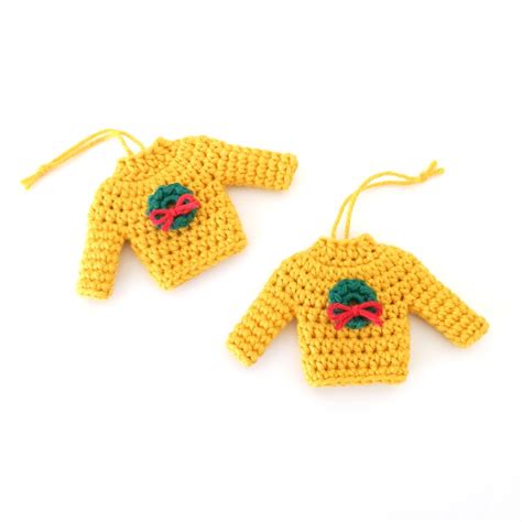 Ugly Sweater Ornament Crochet Pattern - Free Pattern - Stitch by Fay