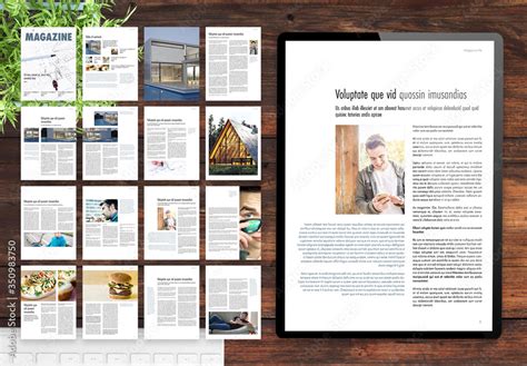 Minimalist Digital Magazine Layout Stock Template | Adobe Stock