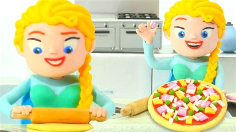 FROZEN ELSA MAKES PIZZA Hulk & Superhero Babies Play Doh Cartoons Play Doh Stop Motion - YouTube