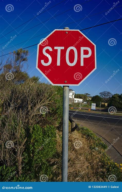 Stop Sign in Red Colored Octagon Shape Editorial Stock Image - Image of ...