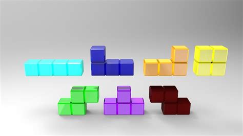 3D model Tetris blocks VR / AR / low-poly OBJ FBX | CGTrader.com