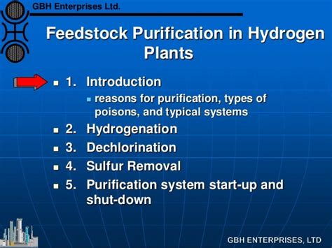 Feedstock Purfication in Hydrogen Plants