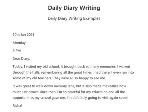 Diary Writing How To Write, Diary Writing Format Examples, 54% OFF