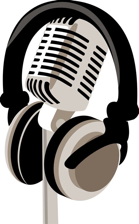 Clipart - retro microphone and headphones