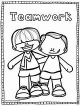 Coloring Pages Teamwork Camping Kids Outline Clipart Illustration Group  sketch template
