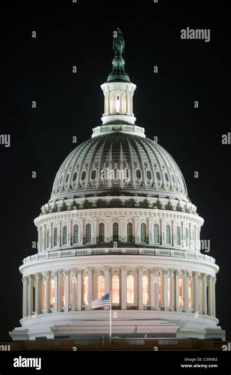 The dome of the US Capitol at night Stock Photo - Alamy