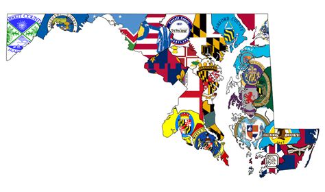 Map of the county flags of Maryland : maryland