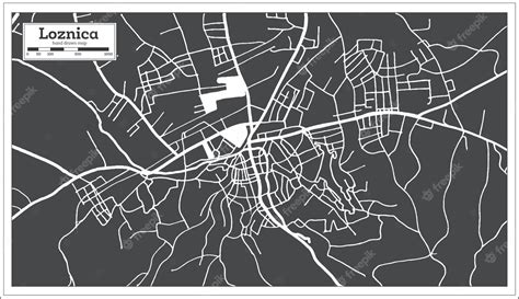 Premium Vector | Loznica serbia city map in black and white color in ...