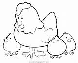 Cute Chicken Family Coloring Page For Kids  Free Chickens Printable sketch template