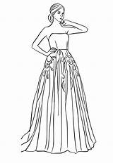 Prom Dress Coloring Page sketch template