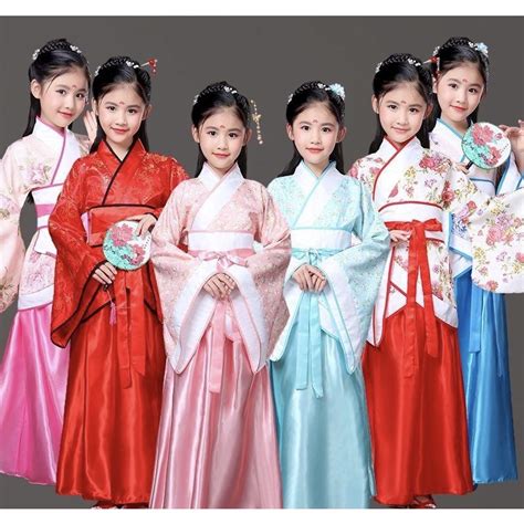 Baju Tradisional Cina Budak Kids Traditional Hanfu Chinese Traditional Clothes Kids Tang Suit ...