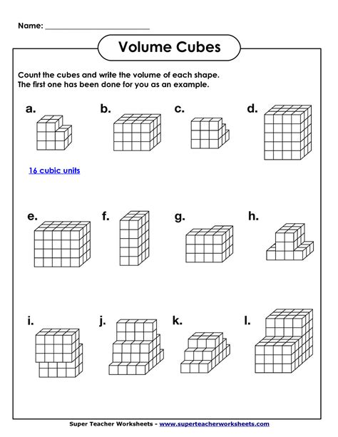 Geometry Volume Worksheets - PDF | Volume math, Kids math worksheets ...