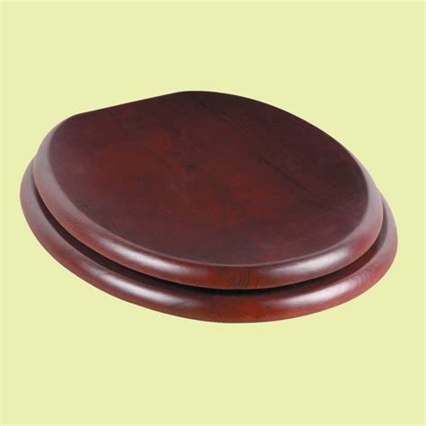 Toilet Seat Round Hardwood Cherry Finish Brass Hinge | Renovator's ...