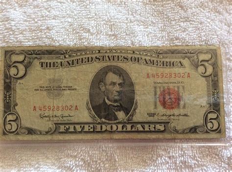 1963 $5 Five Dollar Bill Red Seal | #1954703246