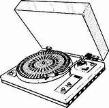 Old Record Player Drawing Sketch Coloring Page sketch template