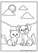 Dog And Cat Coloring Pages Printable sketch template