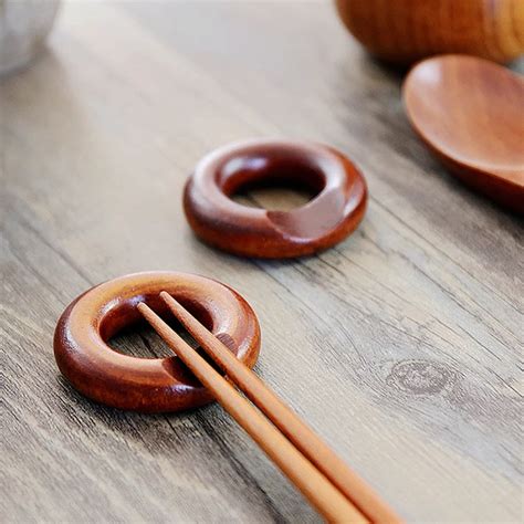 Creative round wooden drum concave chopsticks holder-in Chopsticks from ...