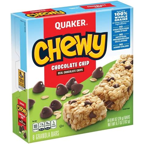 Quaker Chewy Chocolate Chip Granola Bars - 8ct : Target