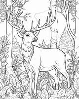 Realistic Deer Coloring Pages sketch template