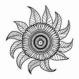 Sunflower Mandala Coloring Page · Creative Fabrica sketch template