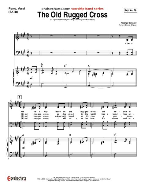 The Old Rugged Cross Sheet Music PDF (Traditional Hymn / PraiseCharts ...