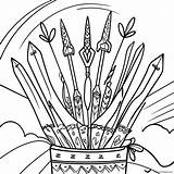 Fantasy Quiver Filled With Magical Arrows Coloring Page 32854 25976 sketch template