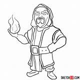 How To Draw The Wizard From Clash Of Clans Learn Art Magic sketch template