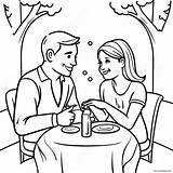 Adorable Boyfriend And Girlfriend On A Date Coloring Page 16281 12827 sketch template