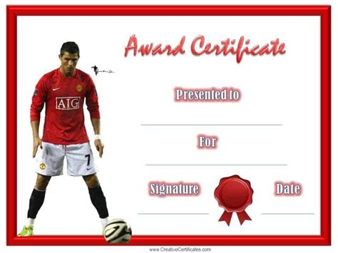 Free Editable Soccer Certificates - Customize Online - Instant Download