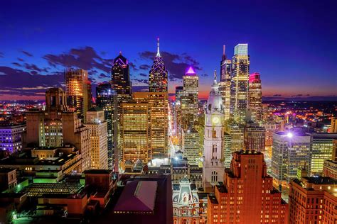 Philadelphia Skyline Night Photograph by Russ Brown - Fine Art America