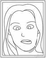 A silly face Girl coloring Page Design Canvas Prints For The Wall  sketch template