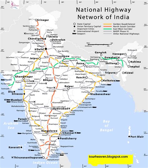 LIST OF NATIONAL HIGHWAYS INDIA | India map, India world map, Road trip map