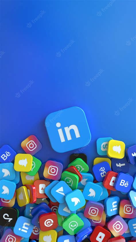 Premium Photo | 3D rendering of an Linkedin badge surrounded by badges ...