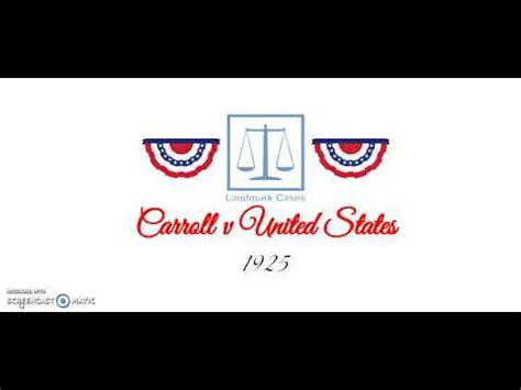 Carroll v United States (1925) - YouTube