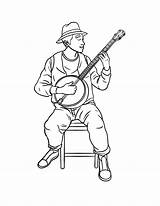 Premium Vector  Banjoist Isolated Coloring Page For Kids sketch template