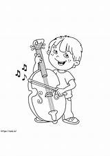 Boy Playing Musical Instruments coloring Page sketch template