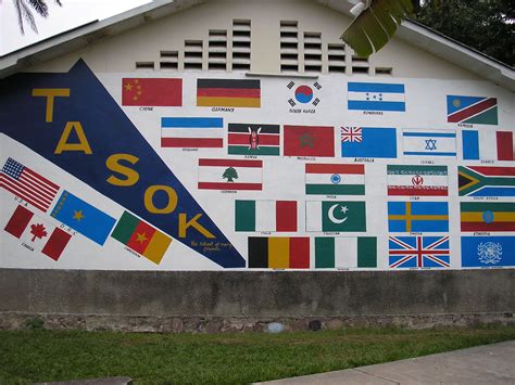 The nations of TASOK. Originally painted by Kent Anderson, class of '80, later the flags were ...