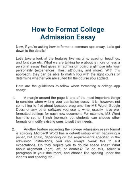 32 College Essay Format Templates & Examples - TemplateArchive