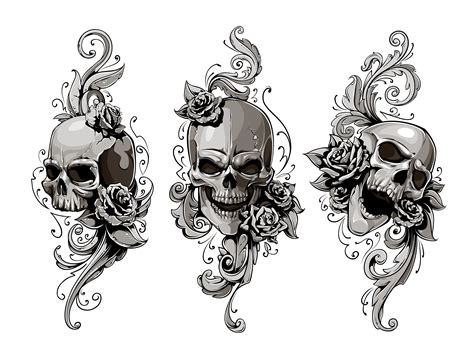 Floral Skull SVG