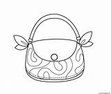 Fashion Bag Young Woman Coloring Page Printable sketch template